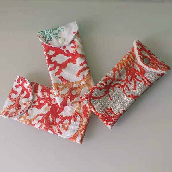 Etui à lunettes corail orange