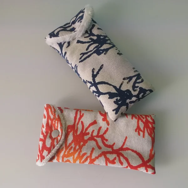 Etui à lunettes corail orange