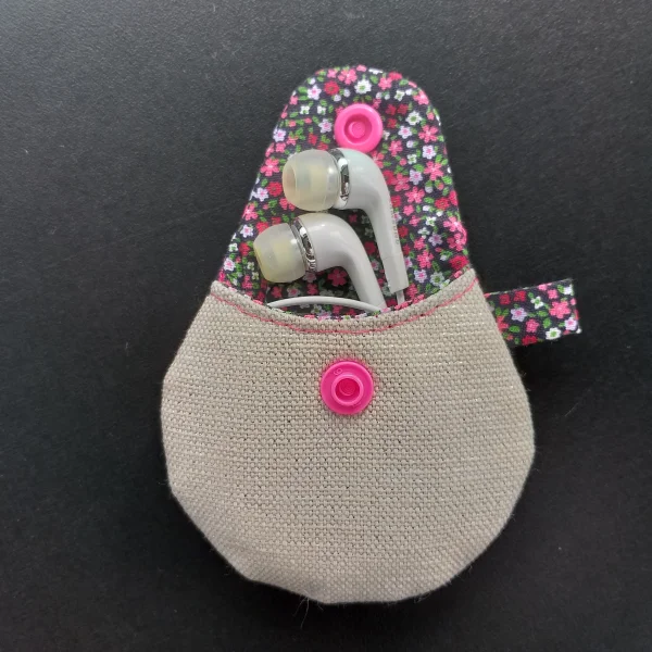 porte monnaie fleurs roses