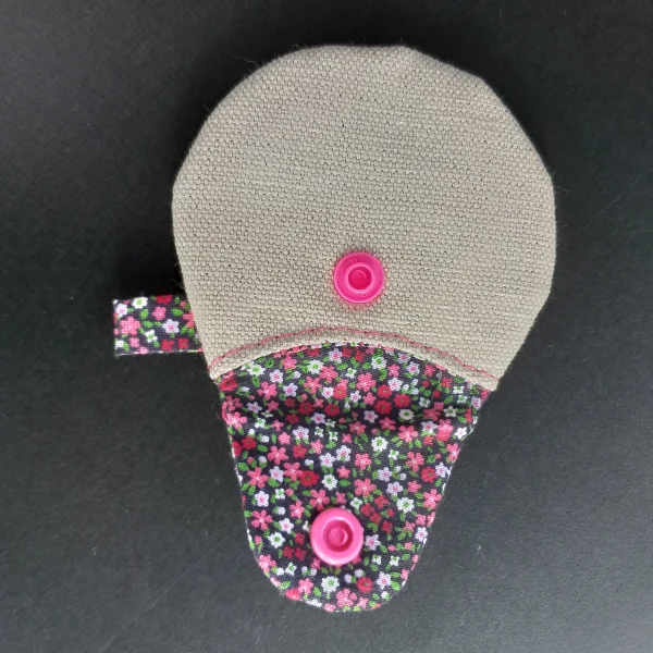 porte monnaie fleurs roses