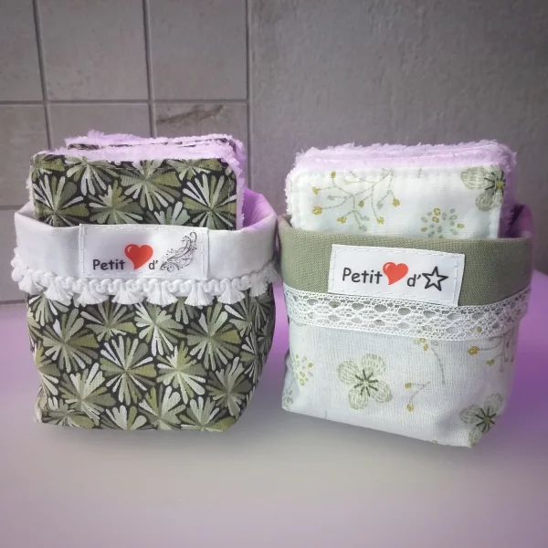 Lingettes fleurs verts