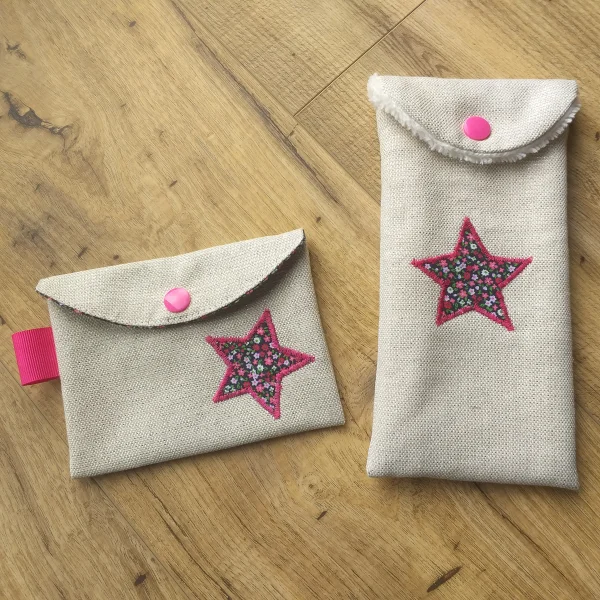 Etuis à lunettes étoile liberty rose