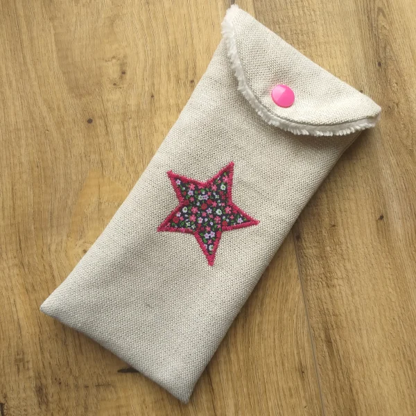 Etuis à lunettes étoile liberty rose