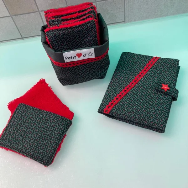 Lingettes en rouge et noir