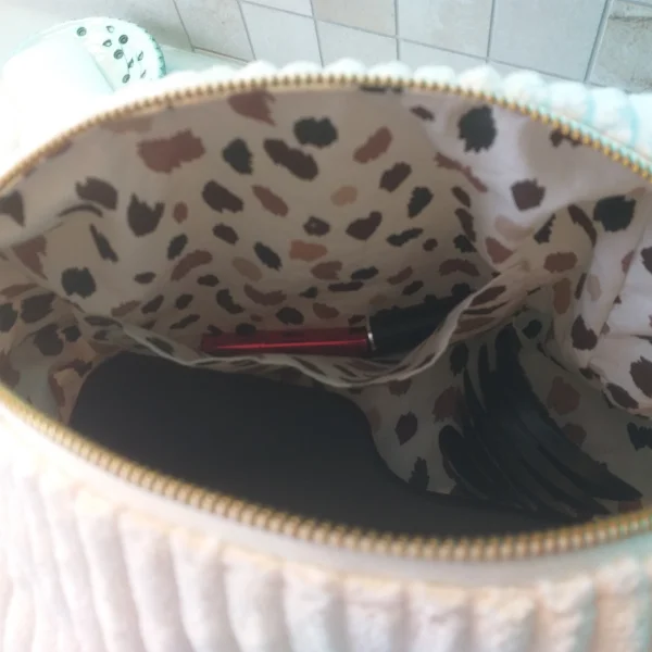 Trousse de toilette velour beige