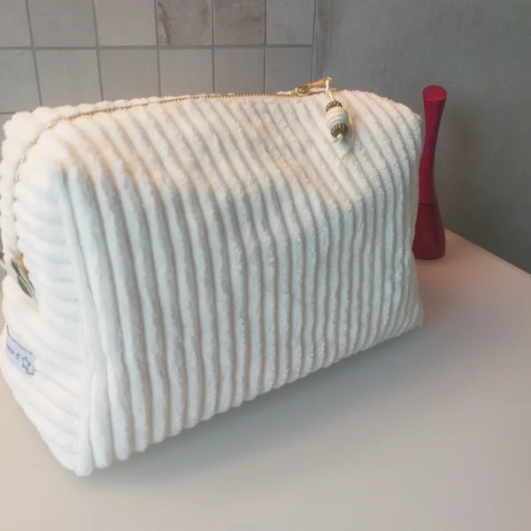 Trousse de toilette velour beige