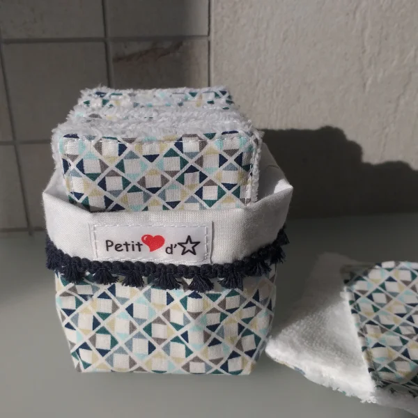 Lingettes carré bleus