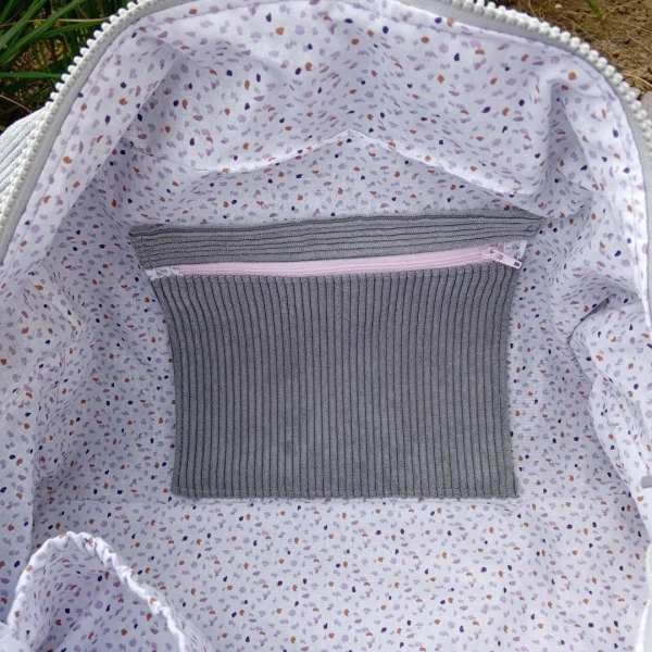 Sac de sport velour gris