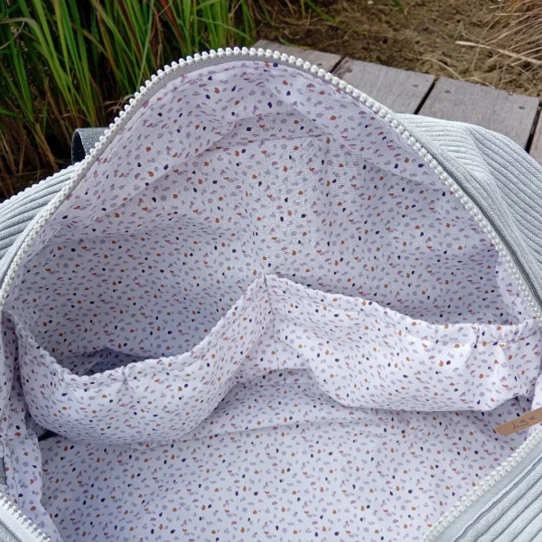 Sac de sport velour gris