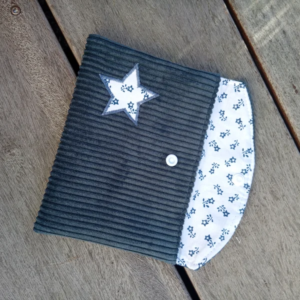 Pochette velour bleu