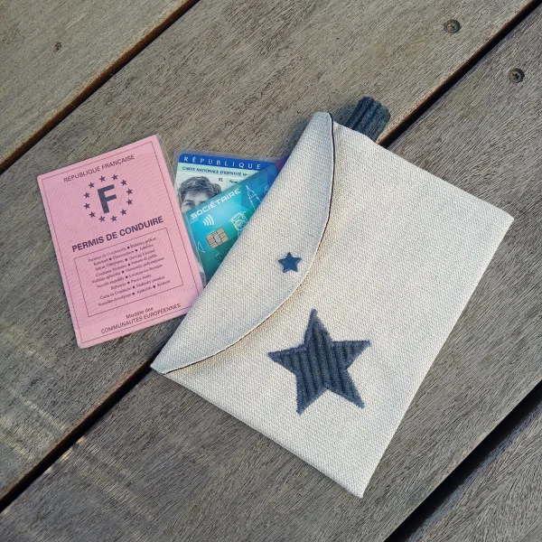 Pochette velour bleu