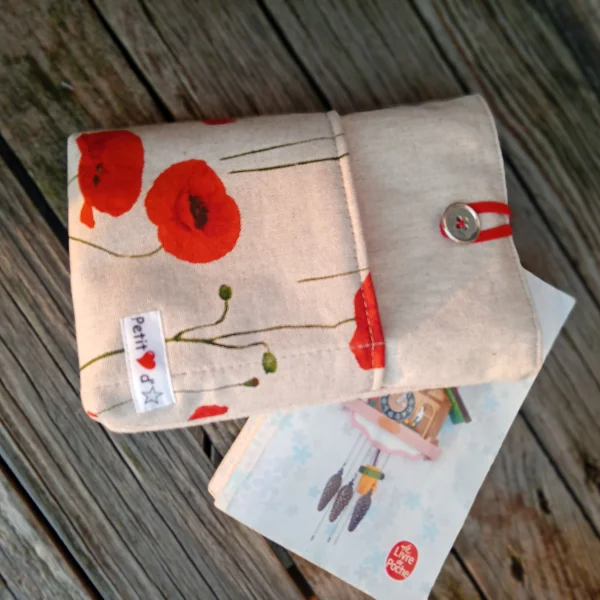 Protège livre coquelicot