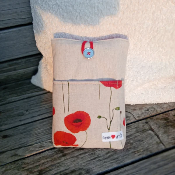 Protège livre coquelicot