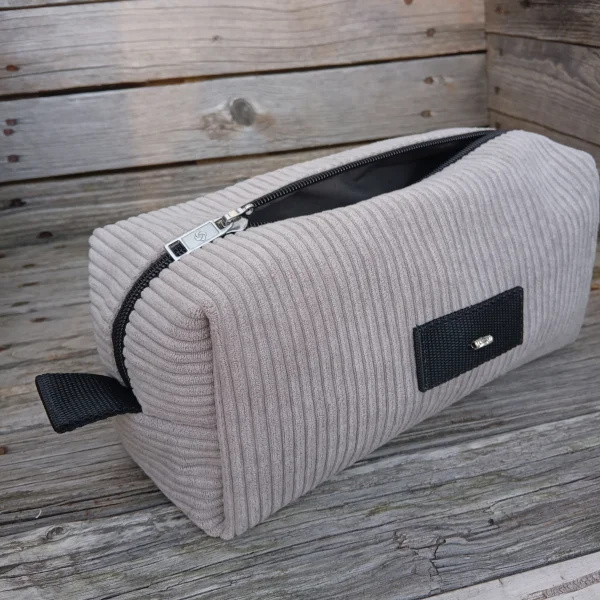 Trousse de toilette velour gris