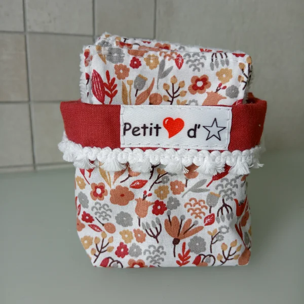 Lingettes petites fleurs vieux rose