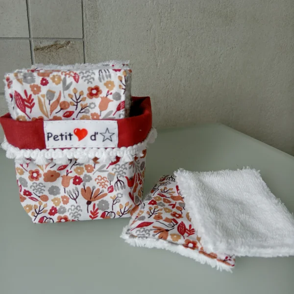Lingettes petites fleurs vieux rose