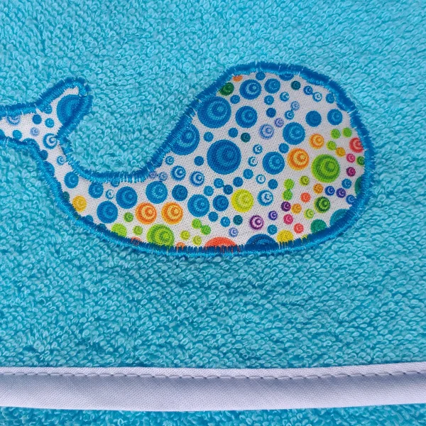 Cape de bain baleine turquoise